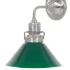 Vägglampa - Lillienstedt nickel, liten grön skomakarskärm