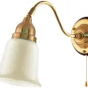 Vägglampa - Runeberg mässing, benvit klocka