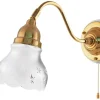 Vägglampa - Runeberg mässing, slipat mattglas