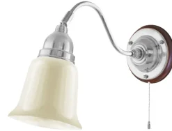 Vägglampa - Runeberg nickel, benvit klocka