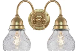 Vägglampa - Stackelberg mässing, slipat klarglas