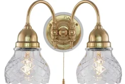 Vägglampa - Stackelberg mässing, slipat klarglas