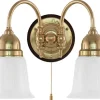 Vägglampa - Stackelberg mässing, opalvit klocka