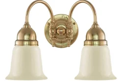 Vägglampa - Stackelberg mässing, benvit klocka