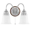 Vägglampa - Stackelberg nickel, opalvit klocka