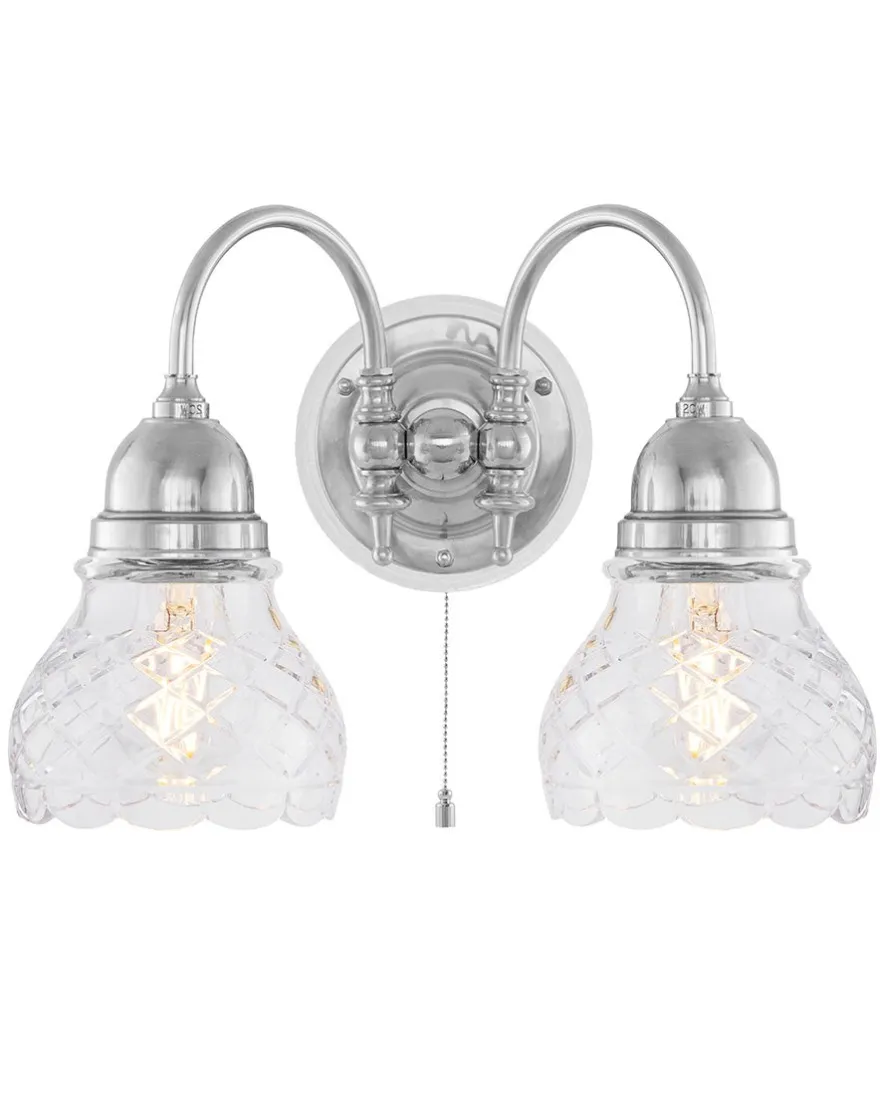 Vägglampa - Stackelberg nickel, slipat klarglas