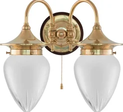 Vägglampa - Tigerstedt mässing, slipat mattglas