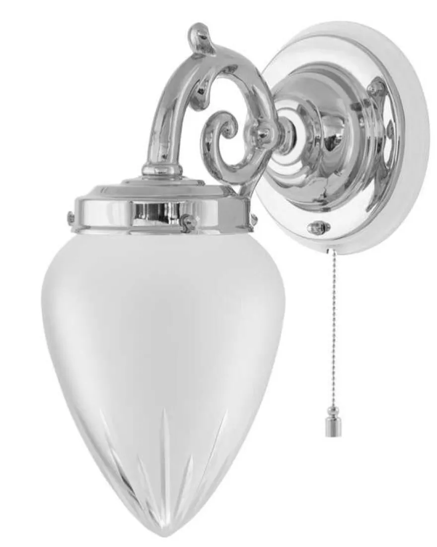 Vägglampa - Topelius nickel, slipat mattglas