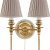 Vägglampa - Wivallius mässing, beige tygskärm