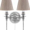 Vägglampa - Wivallius nickel, beige tygskärm