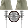 Vägglampa - Wivallius nickel, olivgrön tygskärm