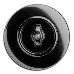 Vridströmbrytare kron svart bakelit - THPG infällt