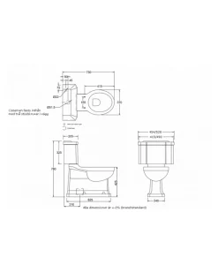 WC - Burlington dolt S-lås, smal cistern