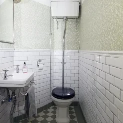 WC - Burlington högspolande toalett, väggcistern & sits