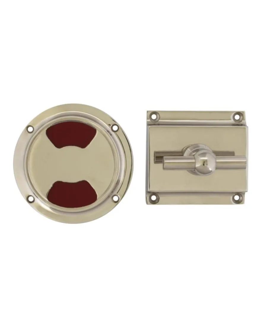 WC-regel rund för modern dörr - Toalettlås nickel