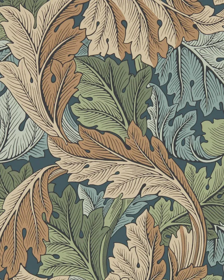 William Morris & Co. Tapet - Acanthus Slate Blue/Thyme