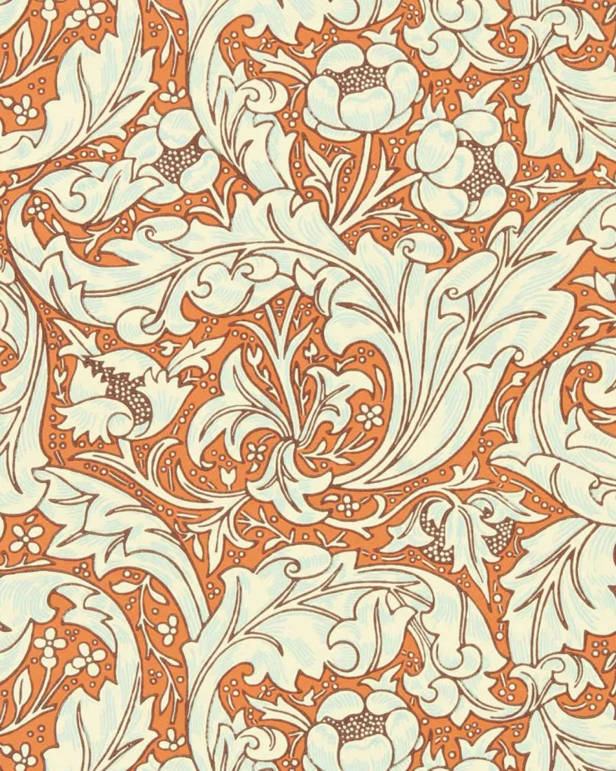 William Morris & Co. Tapet - Bachelor´s Button Burnt Orange/Sky