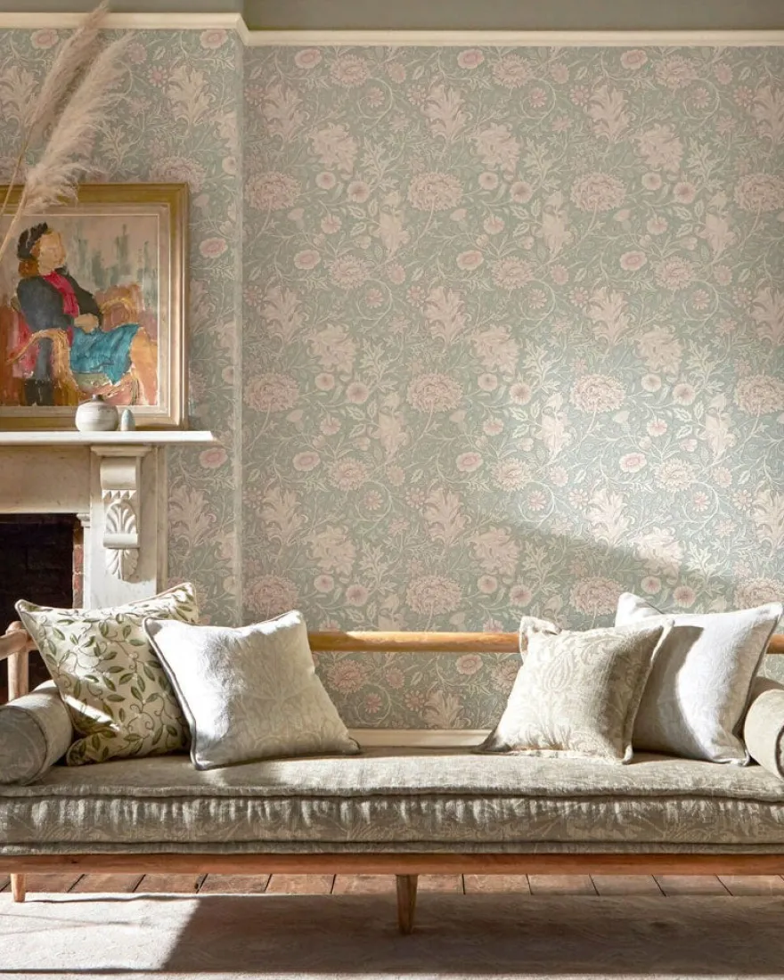 William Morris & Co. Tapet - Double Bough teal rose