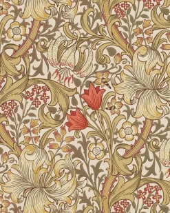 William Morris & Co. Tapet - Golden Lily Biscuit/Brick