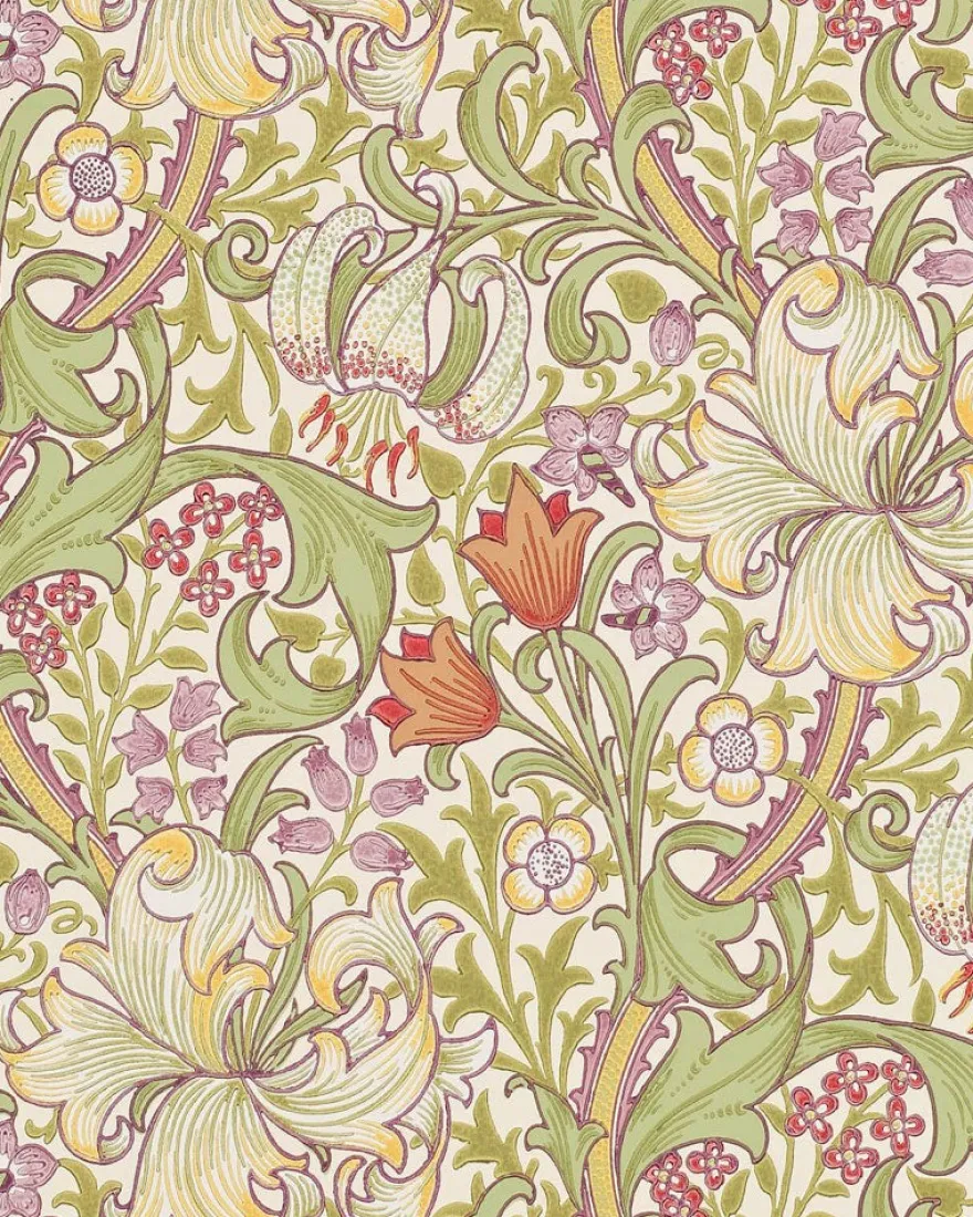 William Morris & Co. Tapet - Golden Lily Olive/Russet