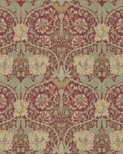 William Morris & Co. Tapet - Honeysuckle & Tulip Red/Gold