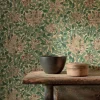 William Morris & Co. Tapet - Honeysuckle Green/Coral/Pink