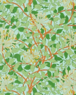 William Morris & Co. Tapet - Honeysuckle sky/burnt orange