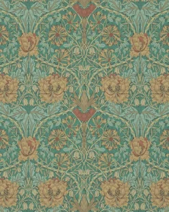 William Morris & Co. Tapet - Honeysuckle & Tulip Emerald/Russet