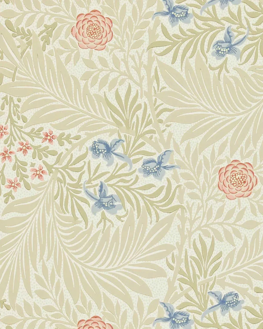 William Morris & Co. Tapet - Larkspur Manilla/Old Rose