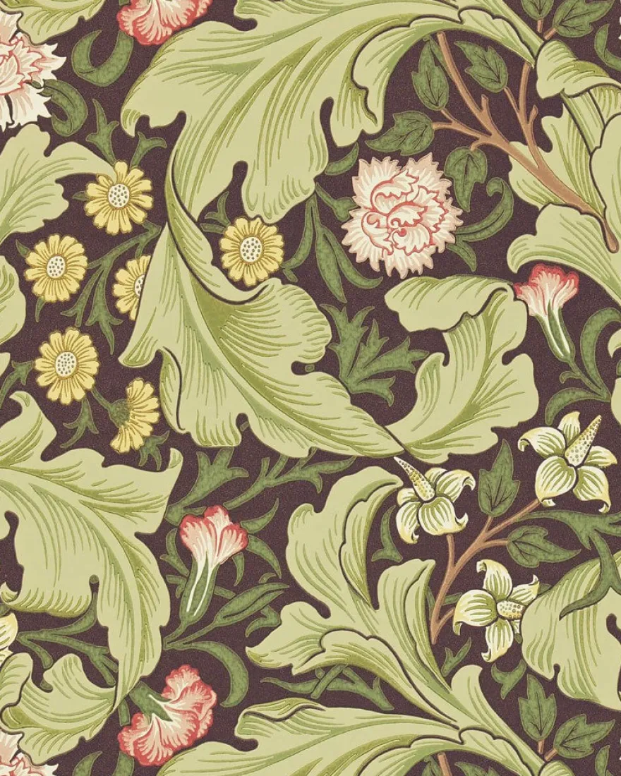William Morris & Co. Tapet - Leicester chocolate/olive