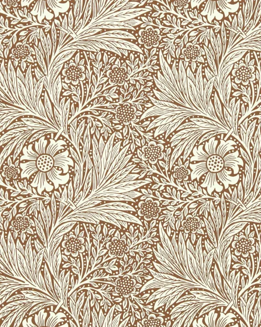 William Morris & Co. Tapet - Marigold Chocolate/Cream