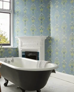 William Morris & Co. Tapet - Meadow Sweet Cobalt/Grass Green