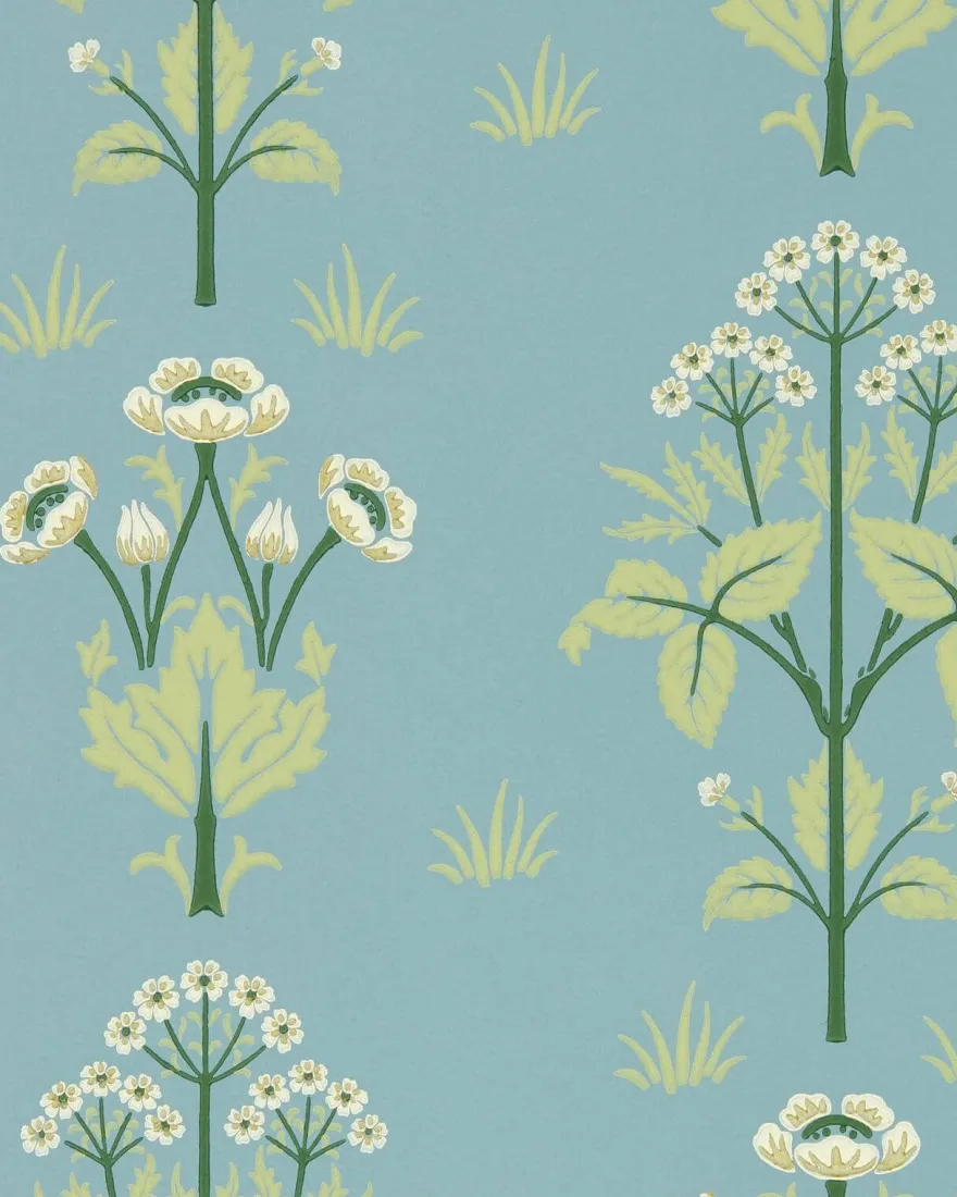 William Morris & Co. Tapet - Meadow Sweet Mineral Blue
