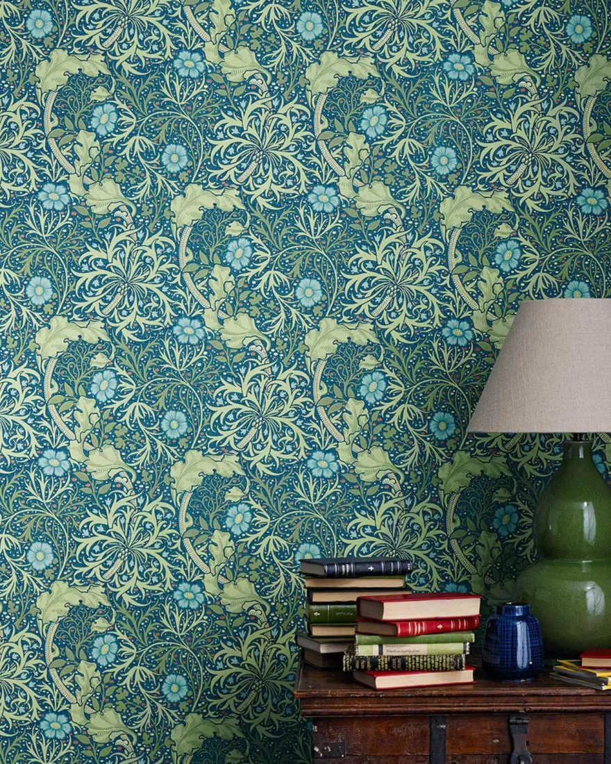 William Morris & Co. Tapet - Morris Seaweed Silver/Ecru