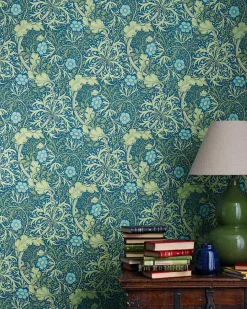 William Morris & Co. Tapet - Morris Seaweed Cobalt/Thyme