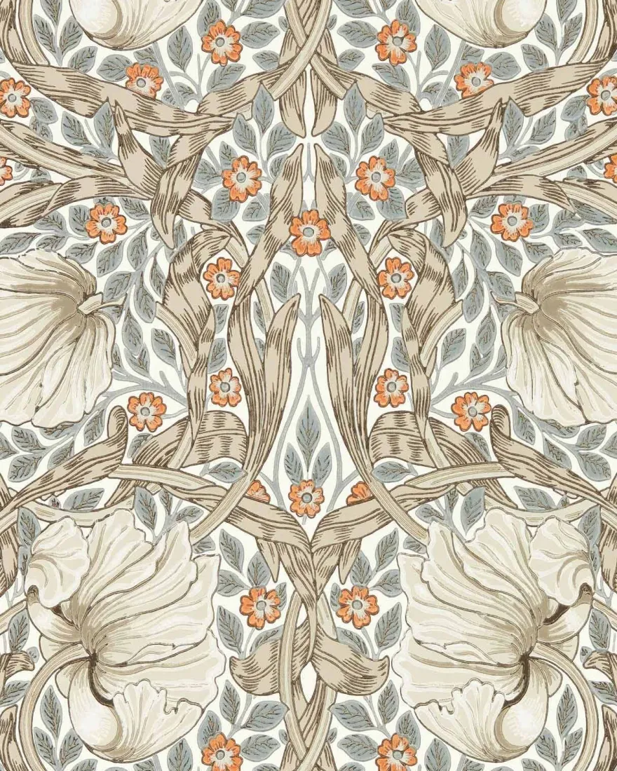 William Morris & Co. Tapet - Pimpernel Linen/Coral