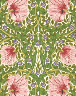 William Morris & Co. Tapet - Pimpernel Sap Green/Strawberry