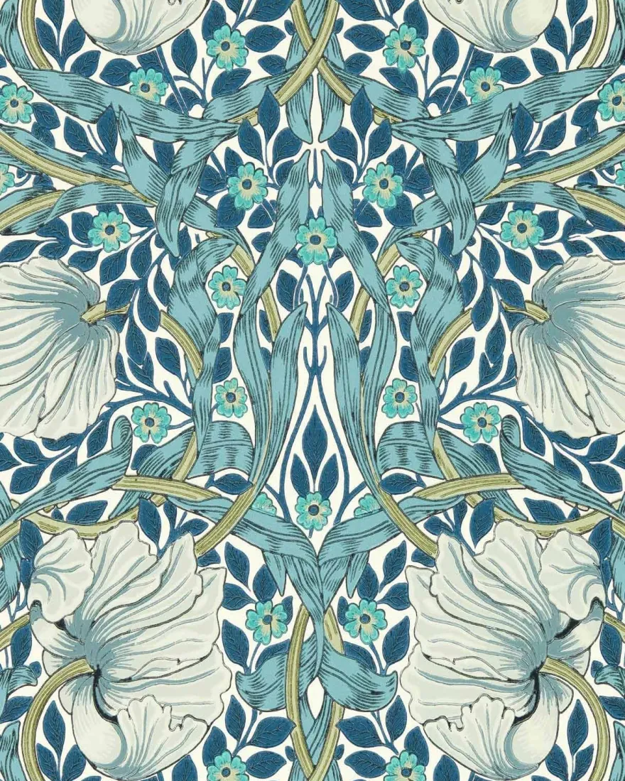 William Morris & Co. Tapet - Pimpernel Cobalt/Mineral