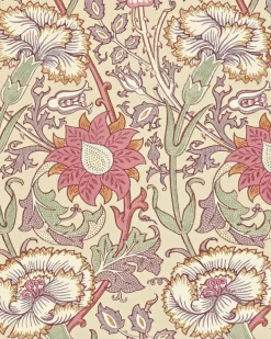William Morris & Co. Tapet - Pink & Rose manilla/wine