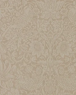 William Morris & Co. Tapet - Pure Strawberry Thief Taupe/Gilver