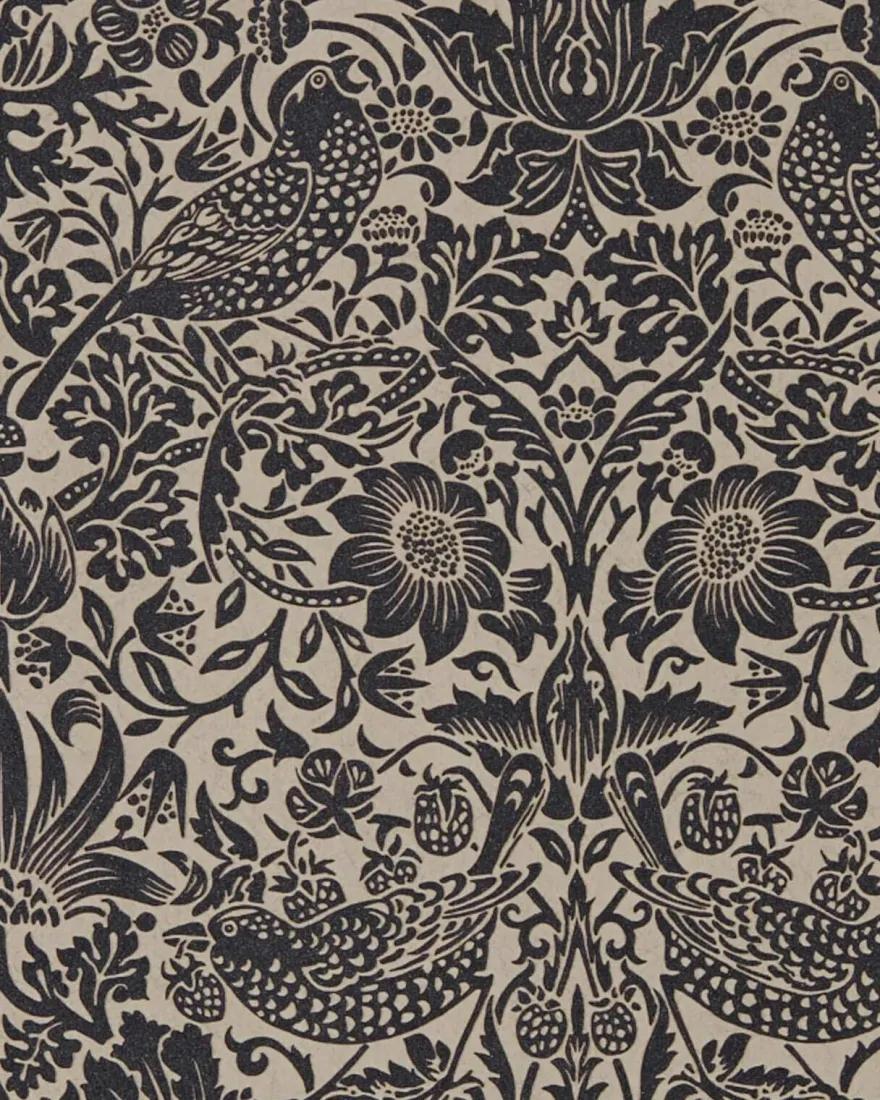 William Morris & Co. Tapet - Pure Strawberry Thief Gilver/Graphite