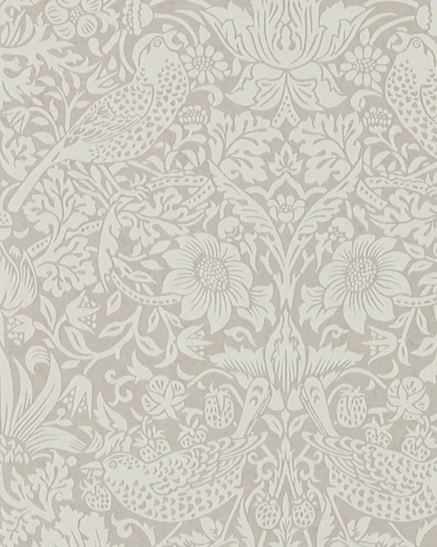 William Morris & Co. Tapet - Pure Strawberry Thief Silver/Stone