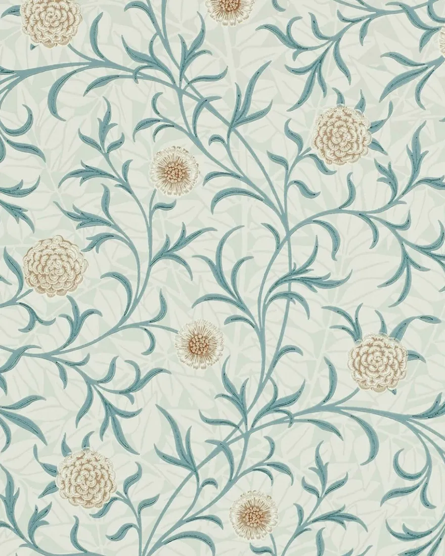 William Morris & Co. Tapet - Scroll Loden/Slate