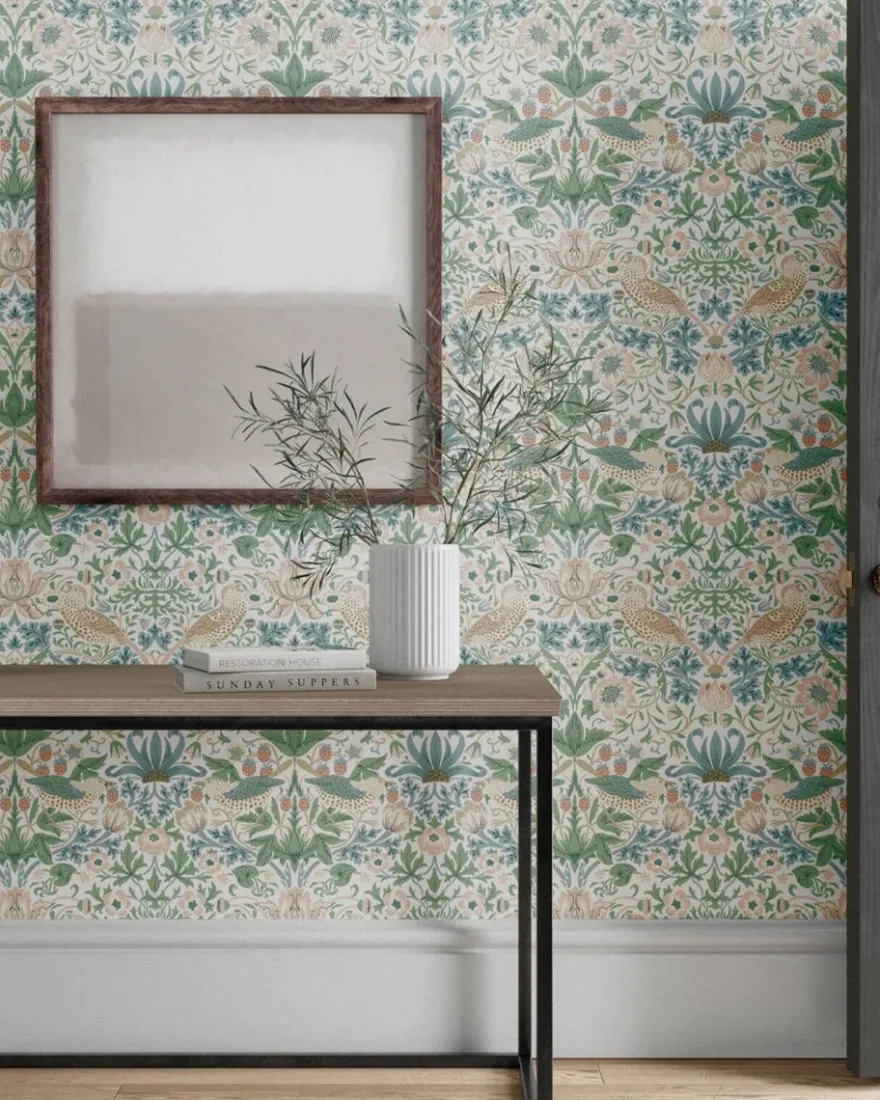 William Morris & Co. Tapet - Simply Strawberry Thief cochineal pink
