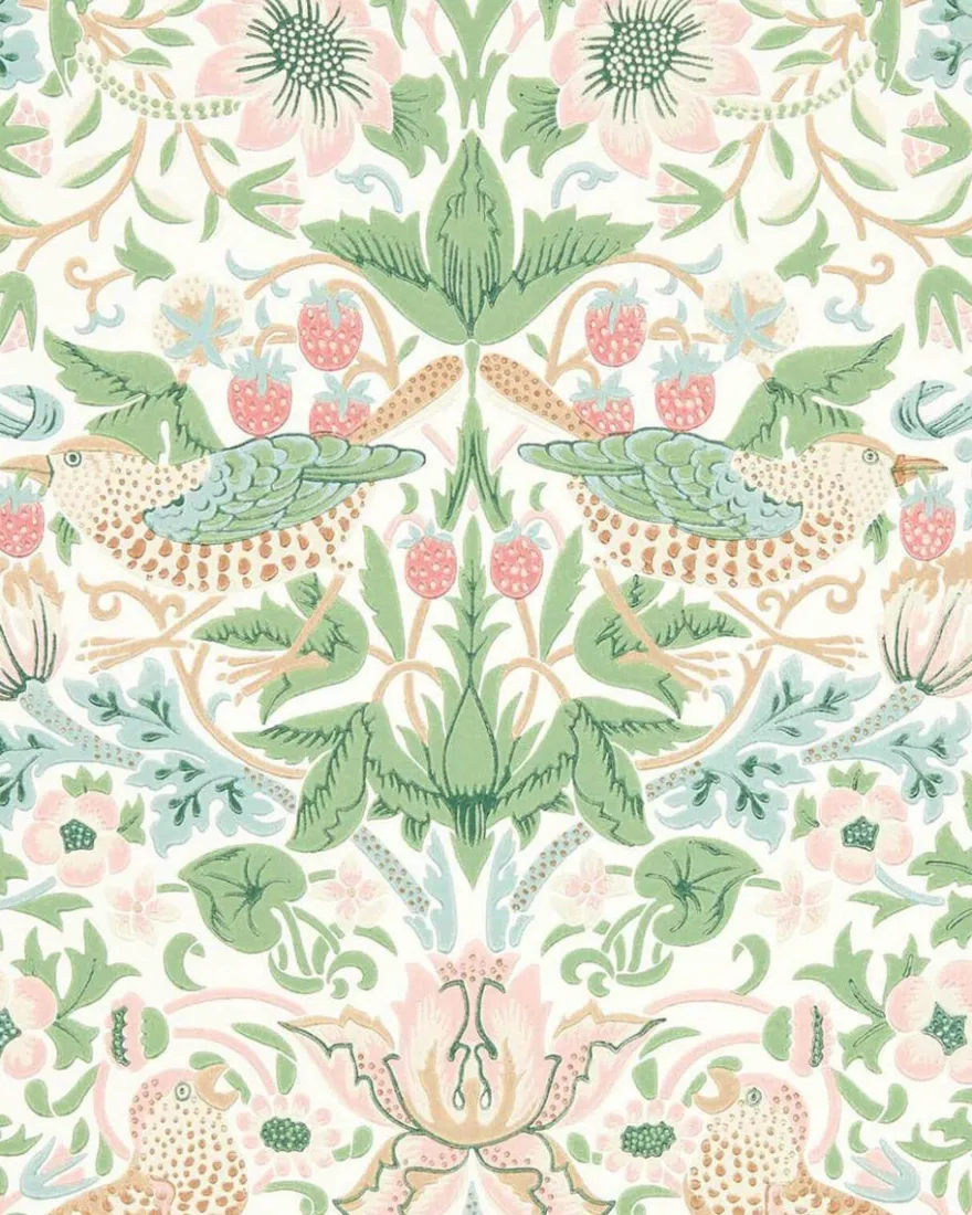 William Morris & Co. Tapet - Simply Strawberry Thief cochineal pink
