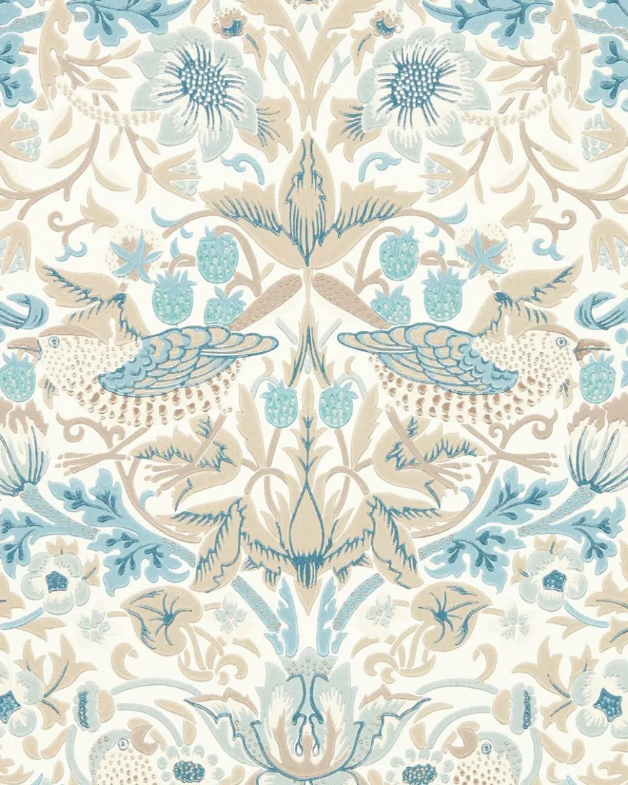 William Morris & Co. Tapet - Simply Strawberry Thief slate/vellum