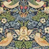 William Morris & Co. Tapet - Strawberry Thief indigo/mineral