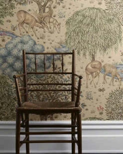 William Morris & Co. Tapet - The Brook Linen Green
